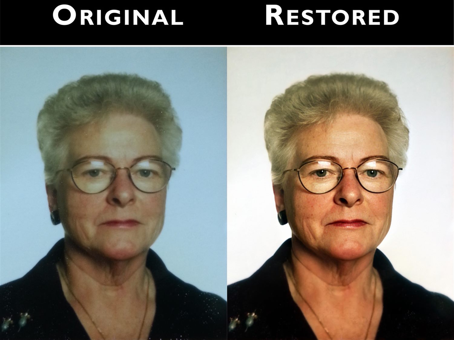 Restauration des couleurs d'une photo passée — avant après